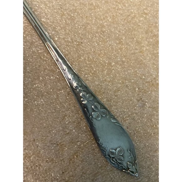 Antique Silver Berry Preserves Etched Floral Spoon Marked Acceptable Condition - Picture 6 of 12